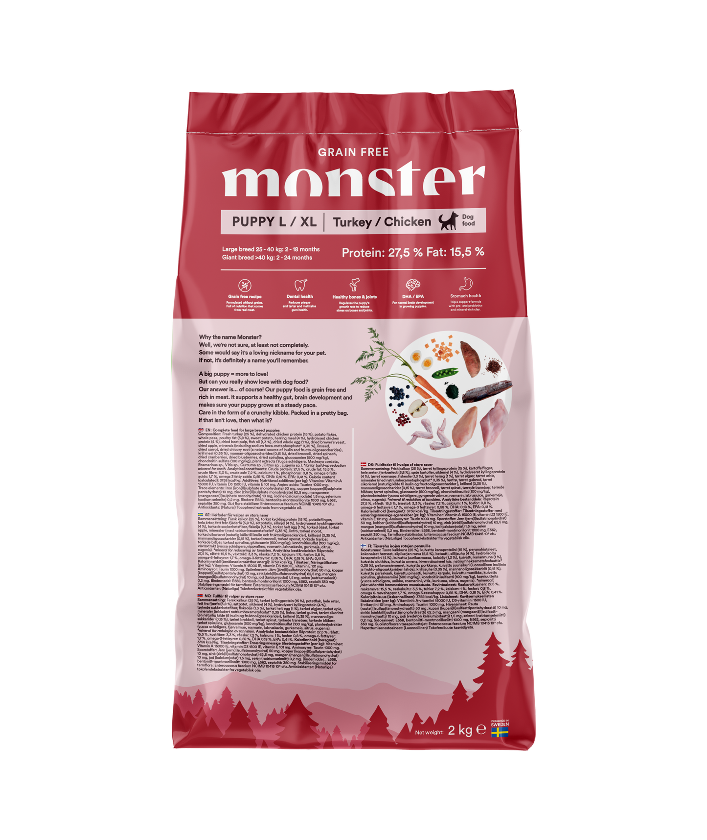 Monster Grain Free Puppy L/XL Turkey/Chicken