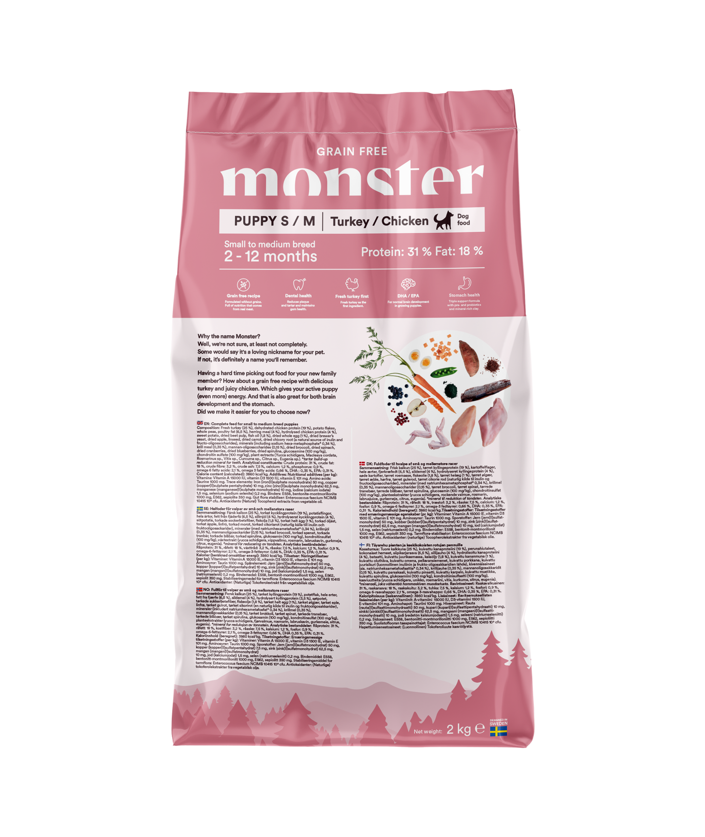 Monster Grain Free Puppy S/M Turkey/Chicken