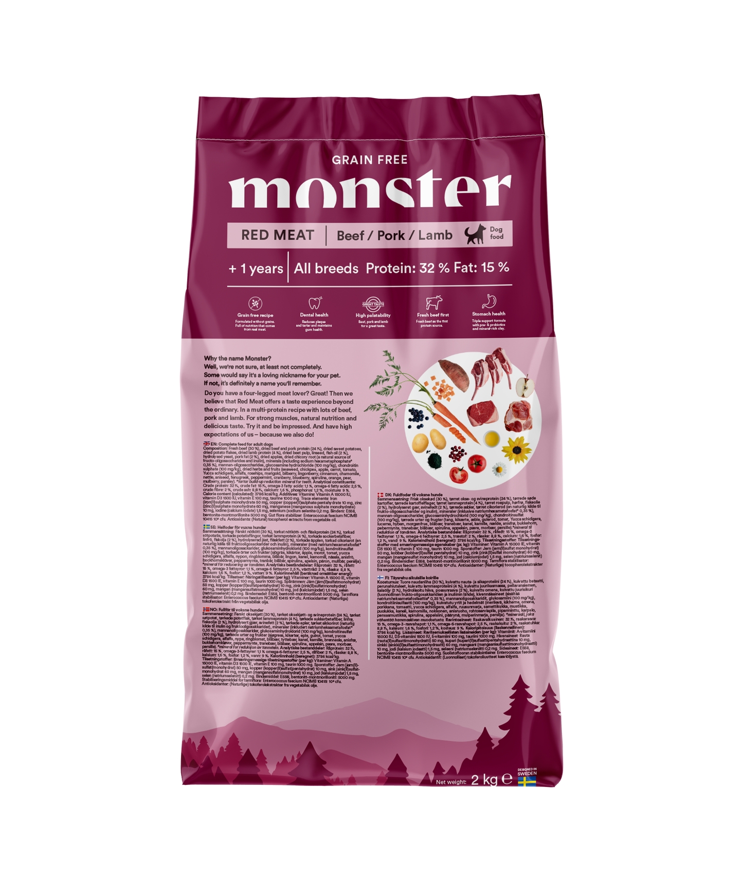Monster Grain Free Adult Red Meat