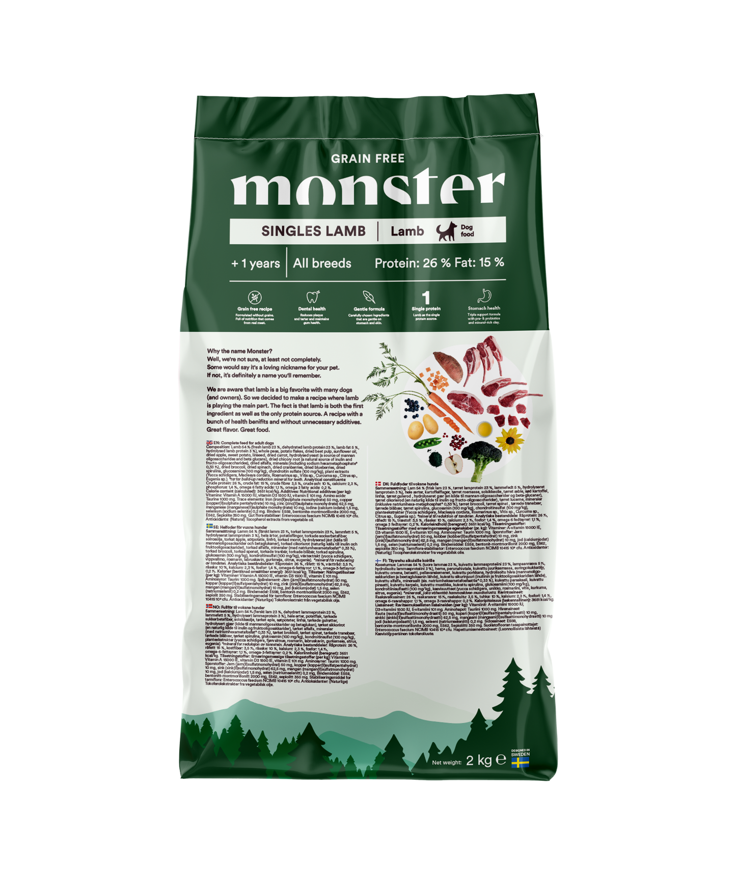 Monster Grain Free Singles Lamb