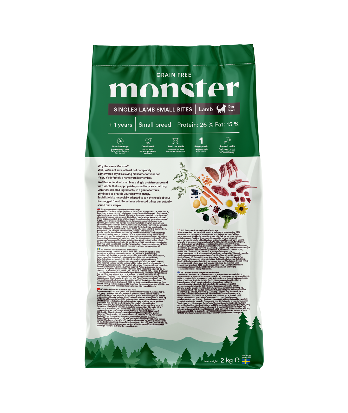 Monster Grain Free Singles Lamb Small Bites